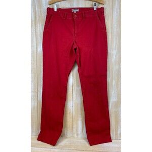 Express Mens Pants Red Photographer Straight Leg 100% Cotton 34 x 34